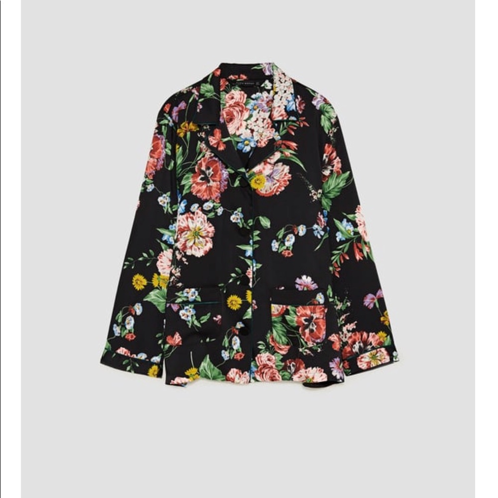 Zara Women’s “Pajama” Floral Button Up